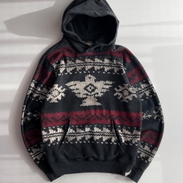 데님앤서플라이 랄프로렌 아즈텍 패턴 후드티