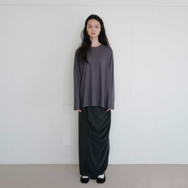 리포스 저지 셔링 맥시스커트