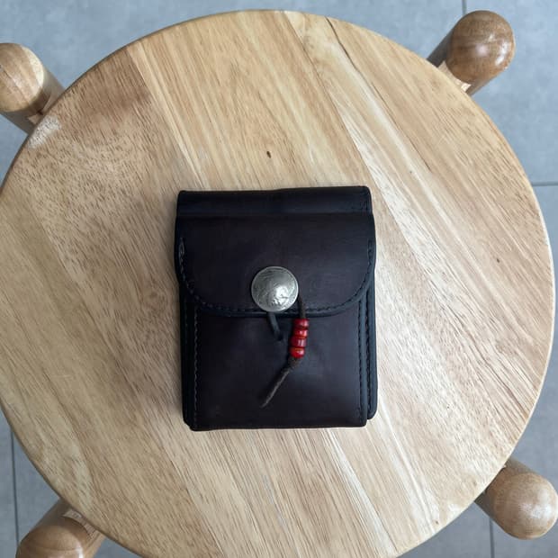 고로스 새들레더 반지갑 다크브라운