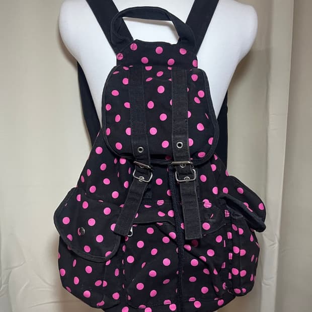 블랙핑크 도트 땡땡이 백팩 가방