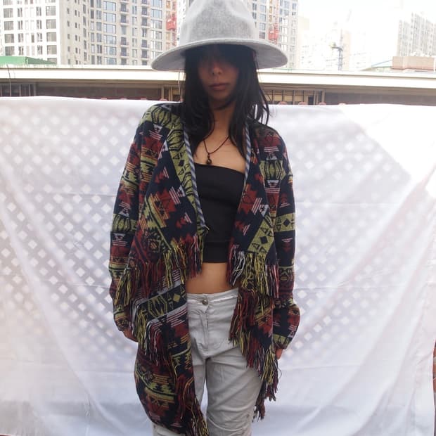 LAP 에스닉 판초 자켓