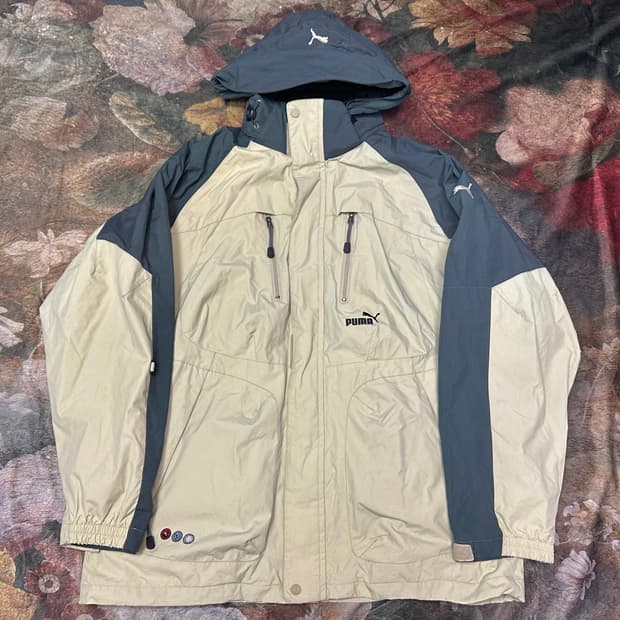 푸마 빈티지 올드스쿨 베이지후드바람막이 XL