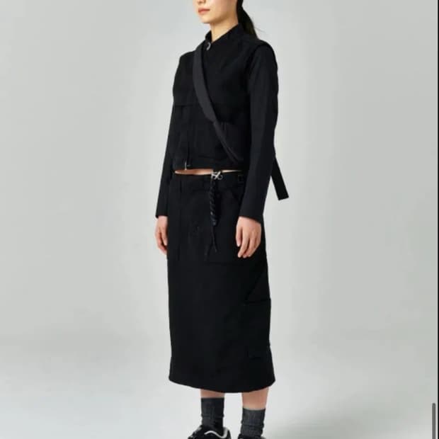EE 블랙 데님 롱스커트 / 누마레 스커트 S