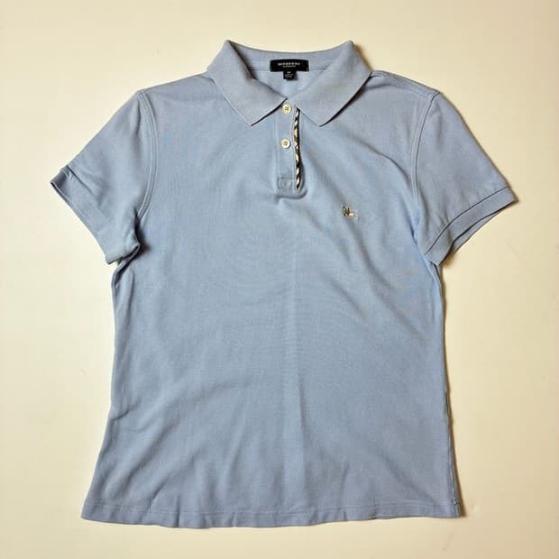 버버리 00's 클래식 로고 자수 반팔 카라 티셔츠 PN9011