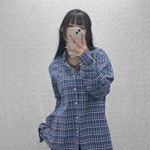 폴로 랄프로렌 빈티지 레트로 타탄체크 셔츠 L C08819