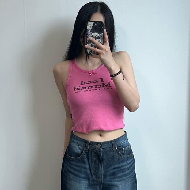 스컬프터 리본 스펠아웃 슬리브리스 나시