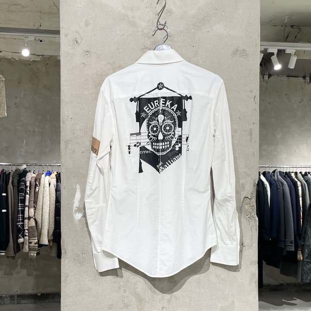 존 갈리아노 06S/S 화이트 EUREKA 런웨이 암밴드 셔츠