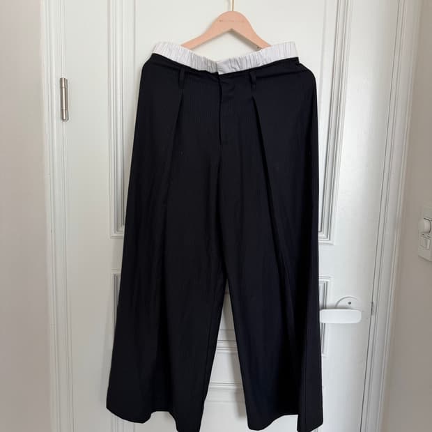 자라 핀턱 스트라이프 팬츠 