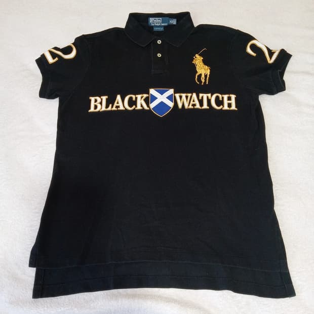 폴로 랄프로렌 블랙 워치 빅포니 카라티 블랙 골드
