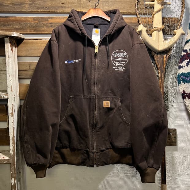 [XL]칼하트 USA J130 OVEC 다크브라운 액티브 워크 자켓