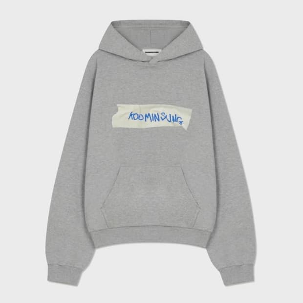 koominsung tape hoodie grey size L