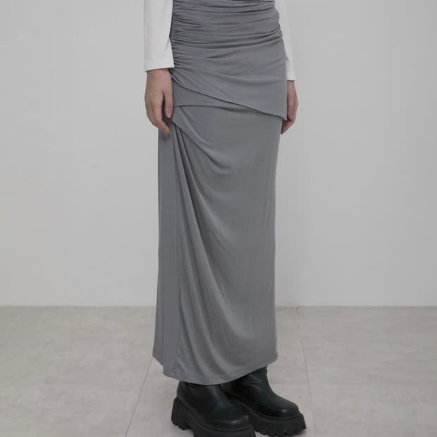 플레어업 flareup layered draped jersey maxi