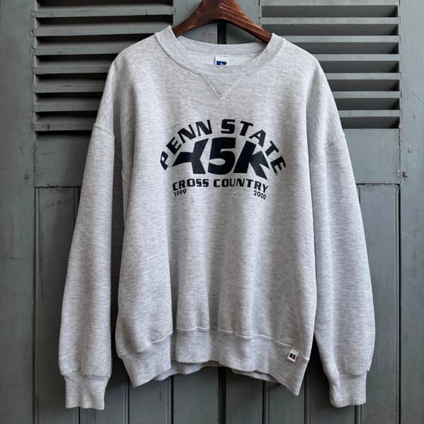[XL]00's 러셀 Made In USA 멜란지 프린팅 스웻 셔츠