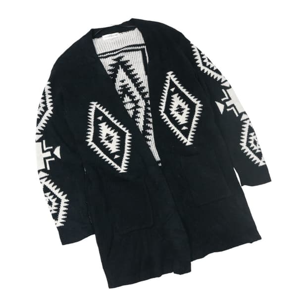 Growth by Grail 빈티지 에스닉 패턴 롱 가디건 (M)