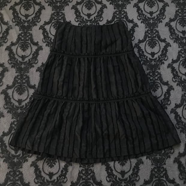 고딕 오리엔탈 티어드 자카드 롱스커트 