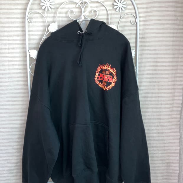 빈티지 블랙 레터링 후드티 y2k 스트릿 갸루 펑키481