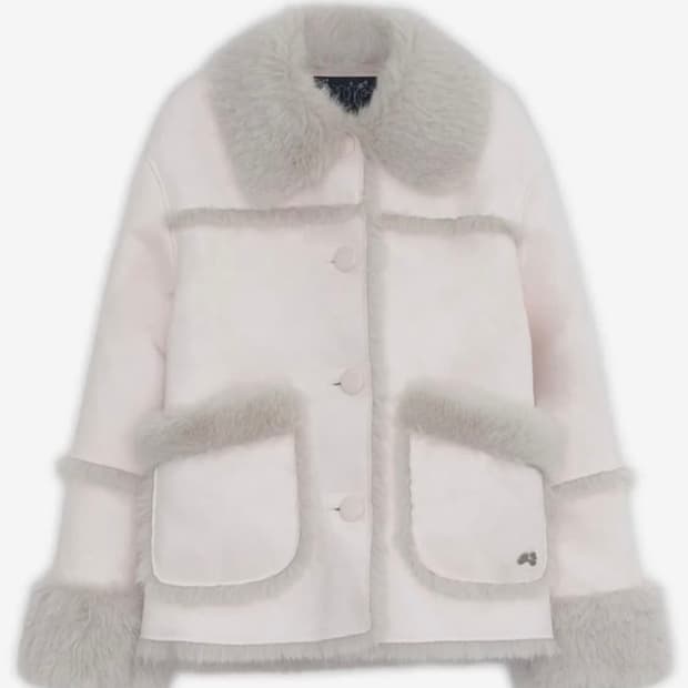 허그유어스킨 시어링 무스탕 핑크