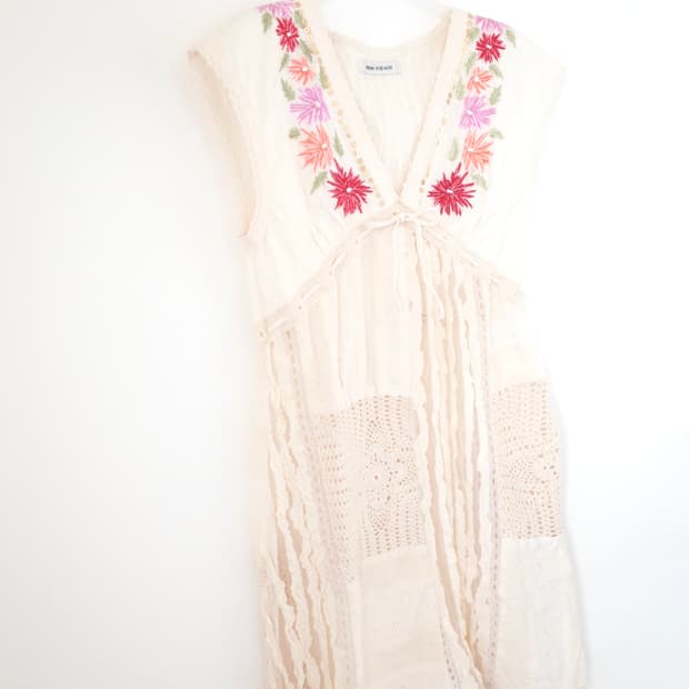 빈티지 플라워 크로셰 원피스