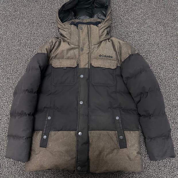 컬럼비아 구스다운 브라운 패딩 L