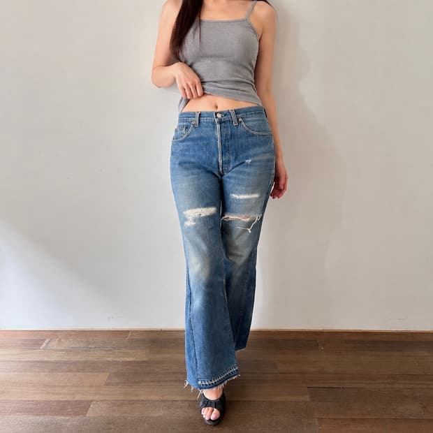 리바이스 levi's 부츠컷 리메이크 데님 청바지