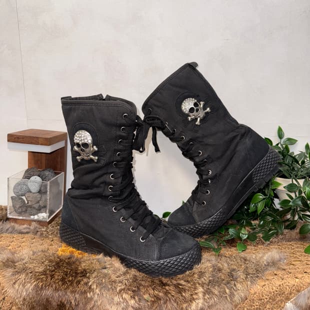 H.B.L HUALEI BALA Skull knee high boots 