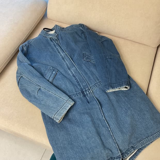 Helmut lang denim fishtail parka