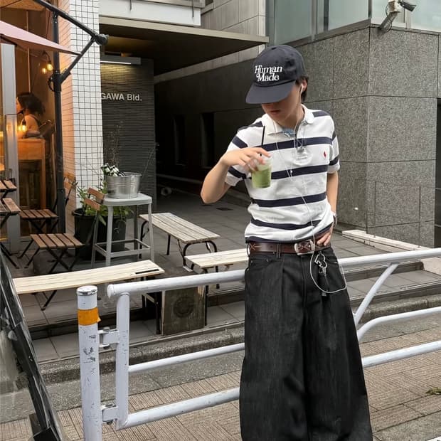 폴로 빈티지 스트라이프 반팔