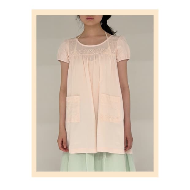 나비버스 EYELET MEMO DRESS IN PINK