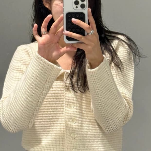 더히어 카라 가디건