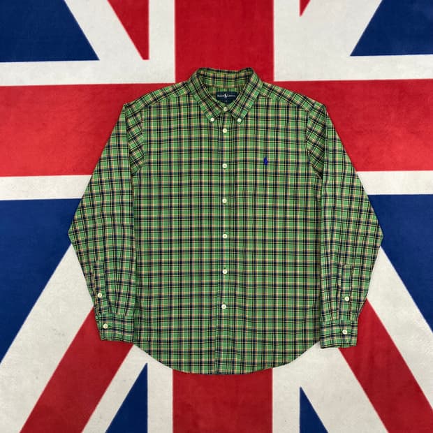 폴로 체크 셔츠 여성L 