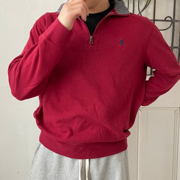 폴로 하프집업 맨투맨