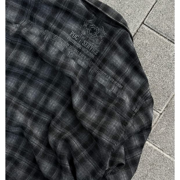 포그서비스 Ma-1 체크셔츠 다이드 그레이