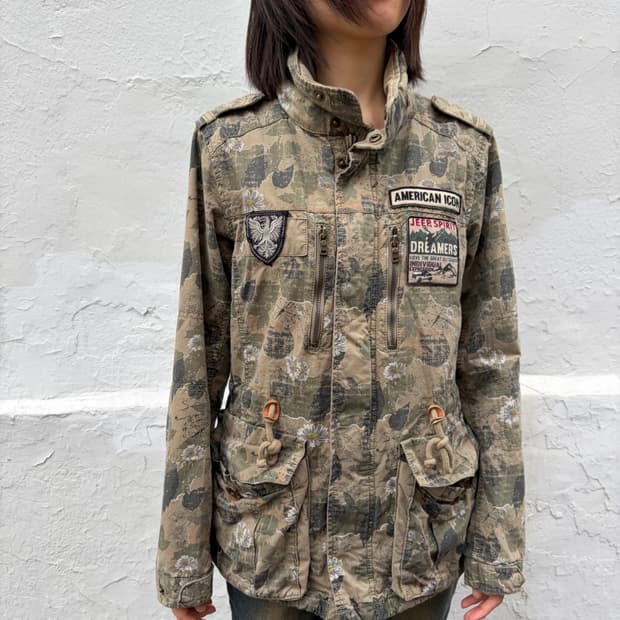 Jeep 플로럴 카모 필드 자켓 M