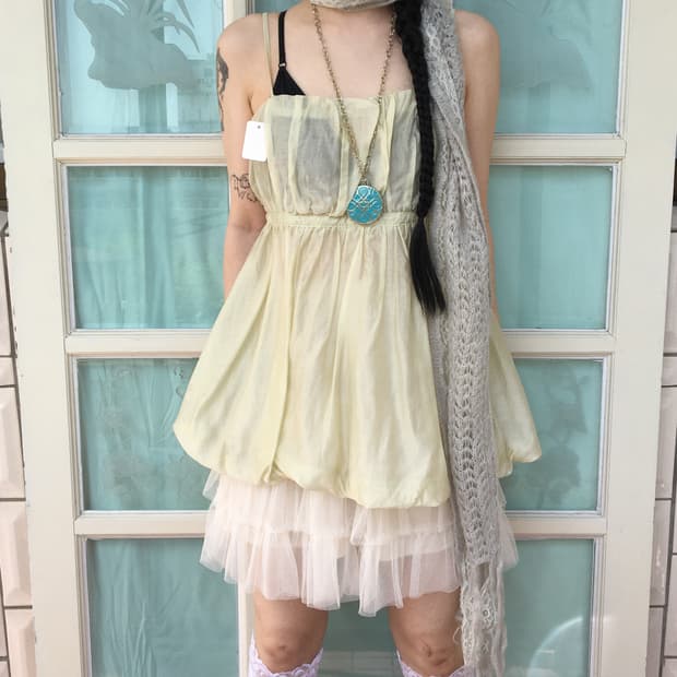 Organza mood balloon fit sleeveless
