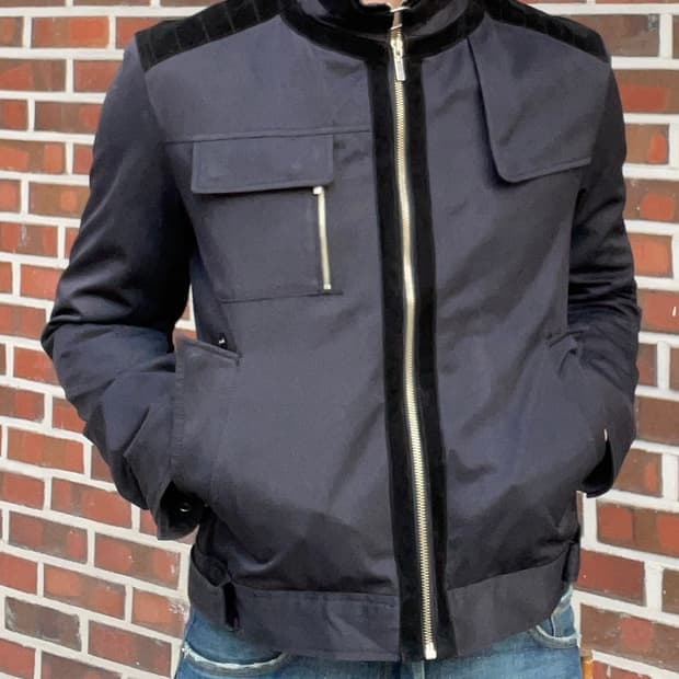 지오송지오 벨벳 트리밍 라이더 자켓