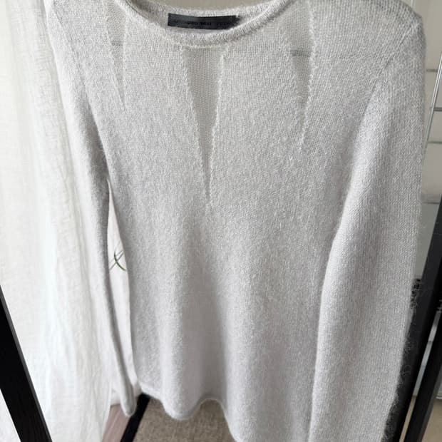 italian light grey mohair knit