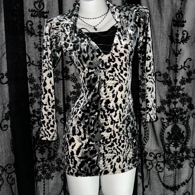Gyaru leopard print dress