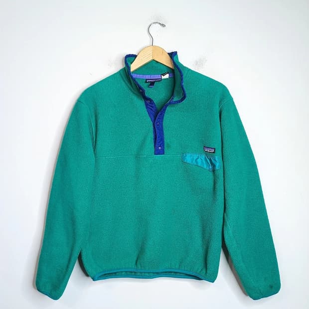 90s 파타고니아 신칠라 스냅-T 그린/퍼플 USA