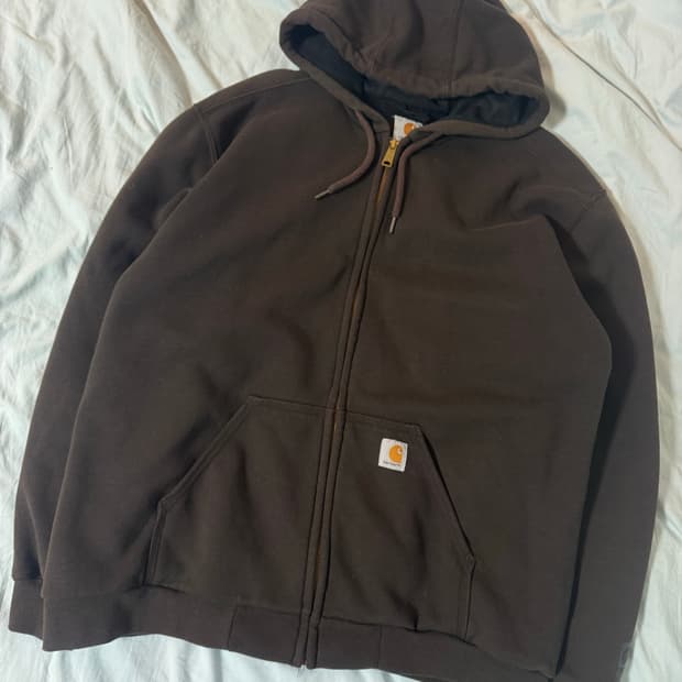 칼하트 써멀 다크브라운 후드집업