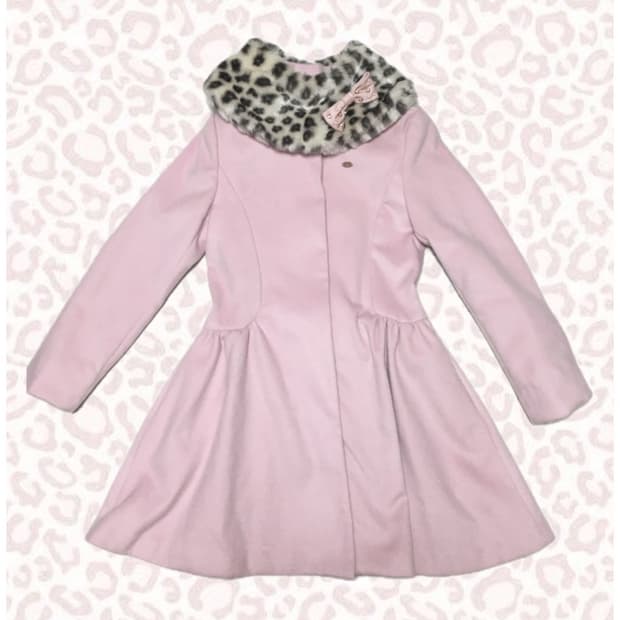 나나 하치깔 히메 갸루 핑크 호피 백리본 코트 🎀🗝️