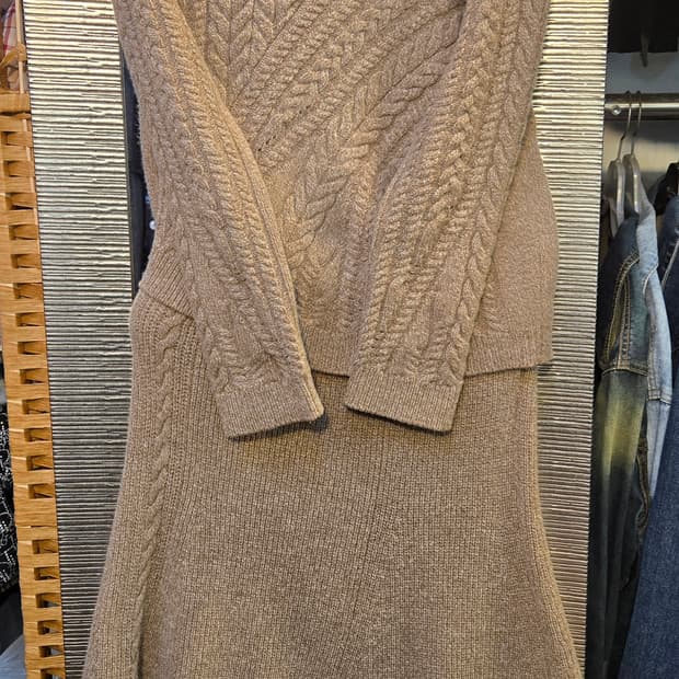 마인 케시미어+꽈베기 투피스