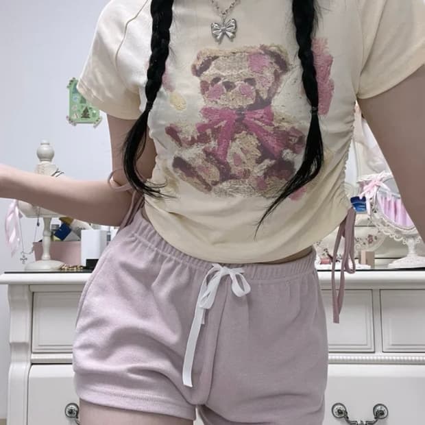 딸기부티크 곰돌쿠키 반팔티 + 여름이었다 반바지 코디세트 일괄