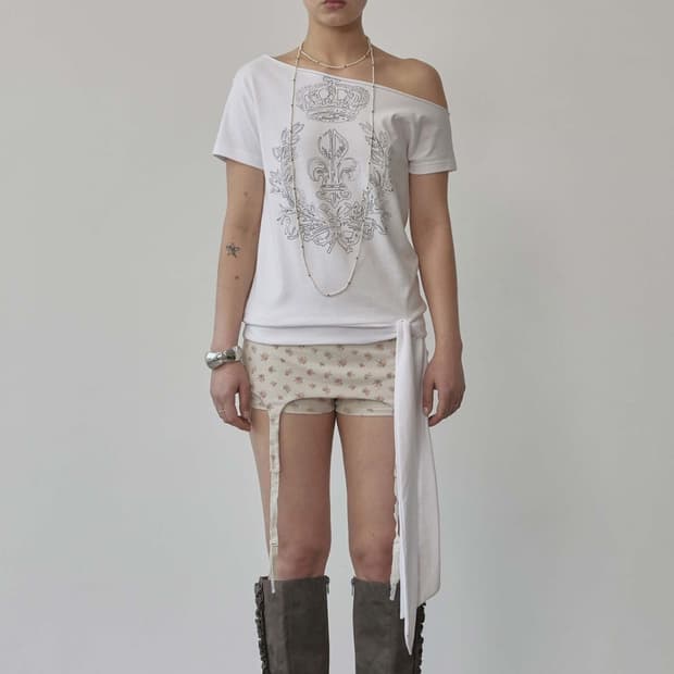 스컬프터 Chateau Shithole Tie Tee White