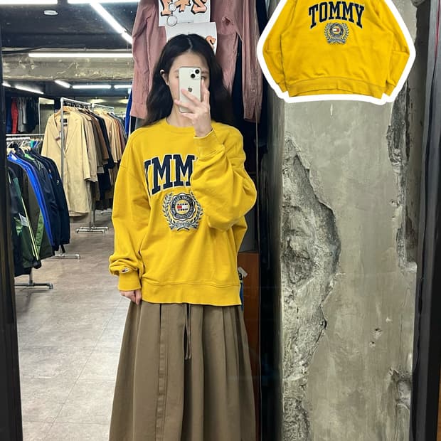 타미진스 맨투맨 옐로우 L #csz3141