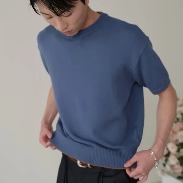 [2] 웨이비니스 라운드넥 하프 니트