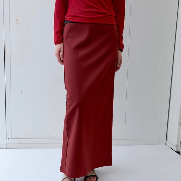 파이카 JACQUARD BACK BANDING MAXI SKIRT