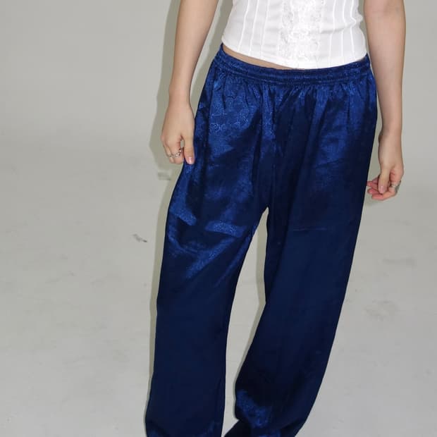 자카드 새틴 팬츠