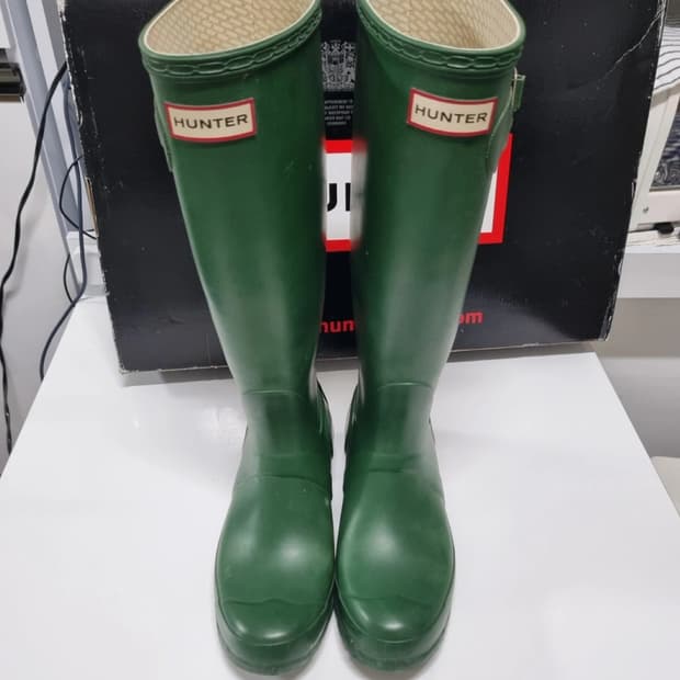 헌터 롱 레인부츠 다크 그린 UK4 235-240 (37)