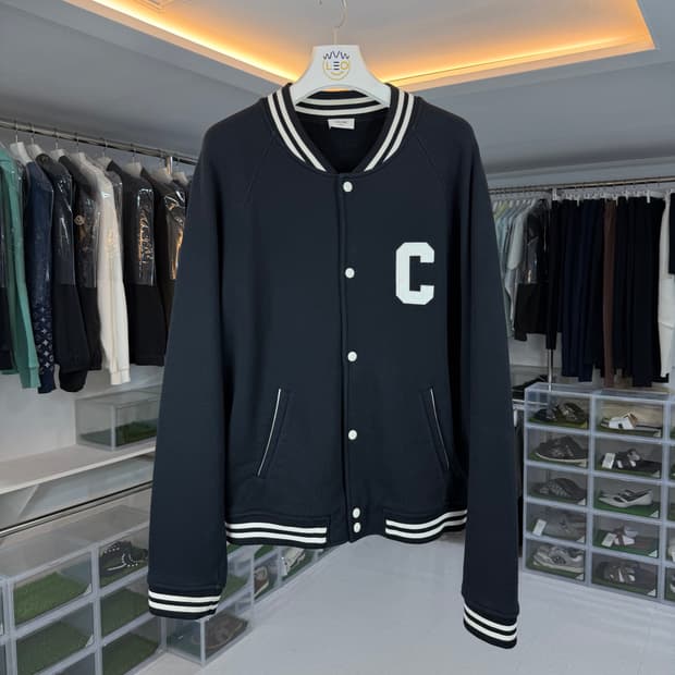 [리오브] 셀린느 테디 백로고 컬리지 바시티 자켓