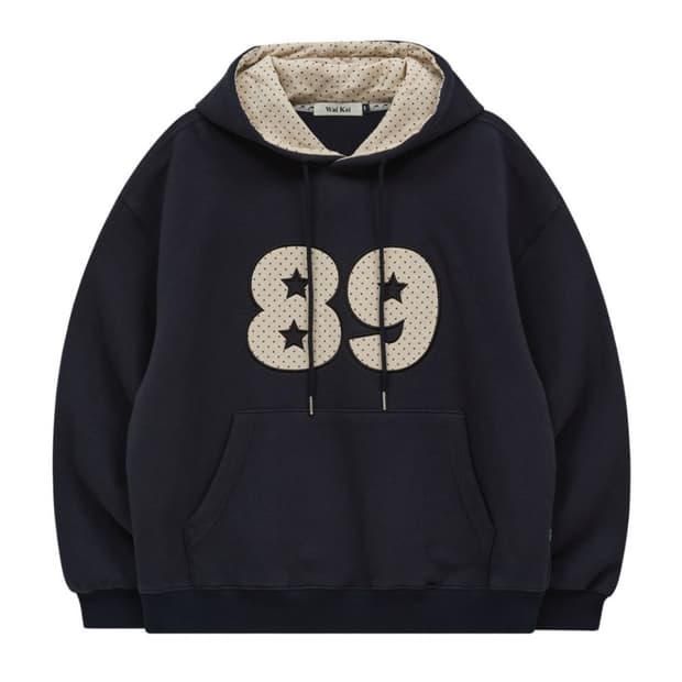 Waikei 와이케이 89 도트 아플리케 후드티셔츠